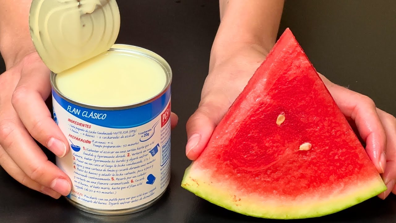 Beat Condensed Milk with Watermelon! Discover This No-Bake Watermelon Dessert!