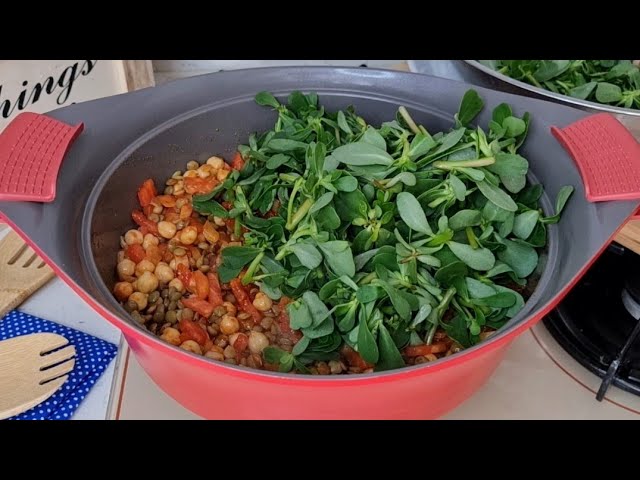 Most Tasty Purslane Recipe | I Make Purslane with Green Lentils