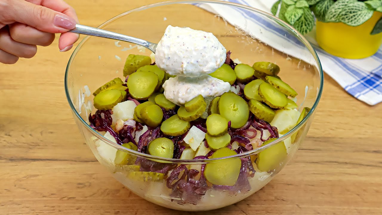 The Tastiest German Salad: Pickles and Red Cabbage