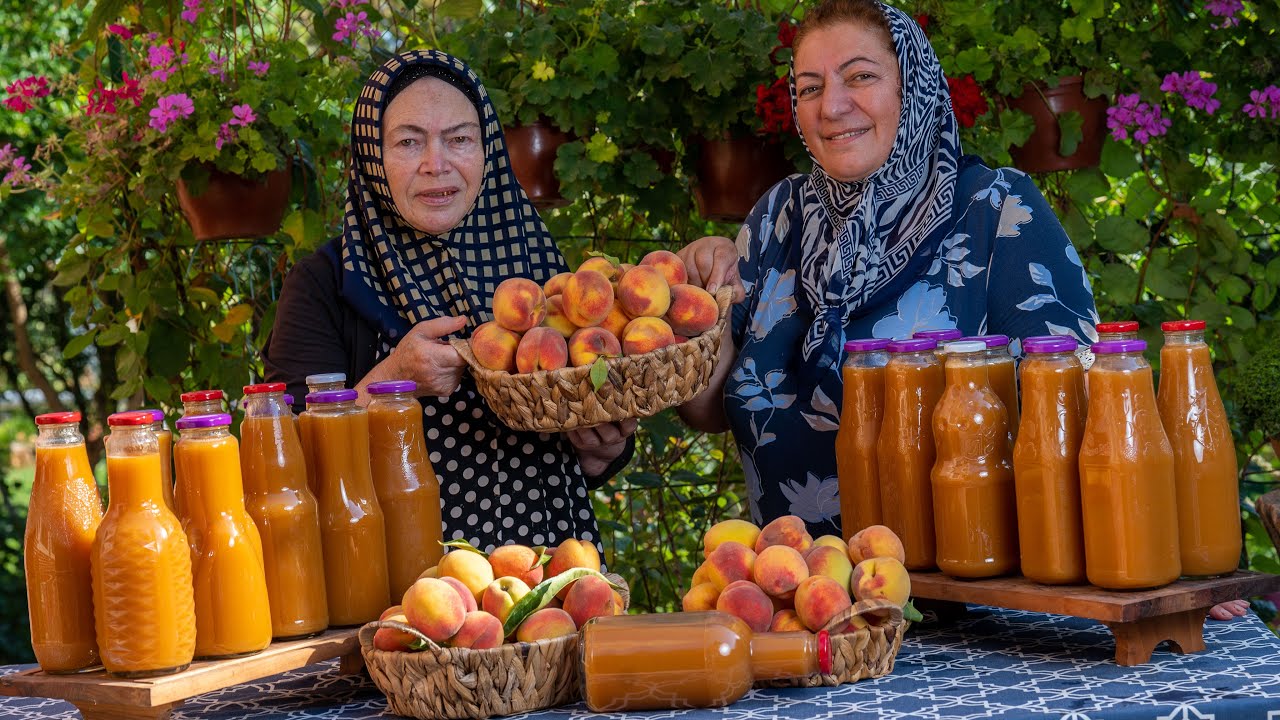 Making Natural Peach Juice for Winter – Easy Drink Recipe & Peach Pie Delight