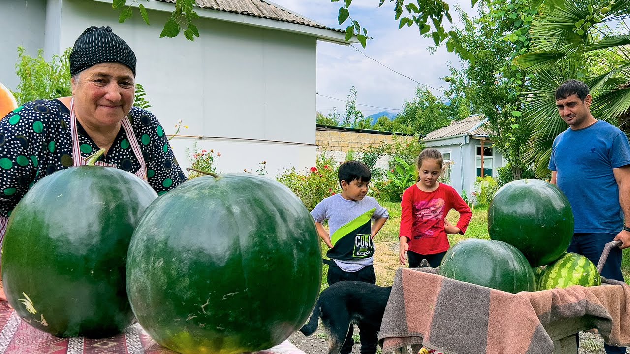 Grandma Cooking 250 kg of Watermelon Jam! DIY Natural Juice for the Whole Family