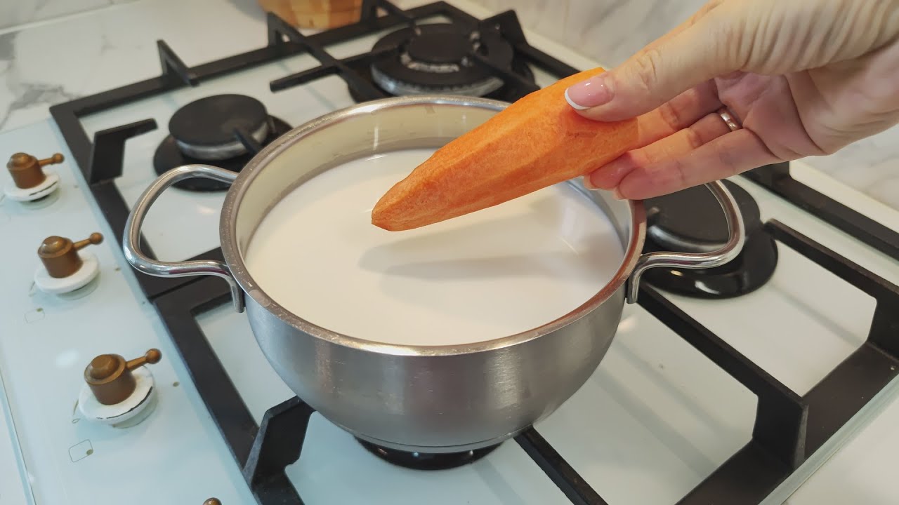 Just Add Carrots to the Boiling Milk! You Will Be Amazed! Recipe in 5 Minutes