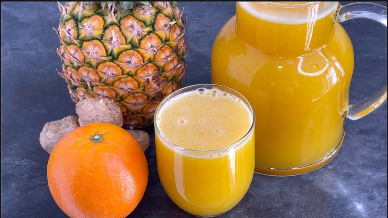 Healthy Pineapple, Orange, Ginger & Turmeric Juice: Anti-Inflammatory Drink